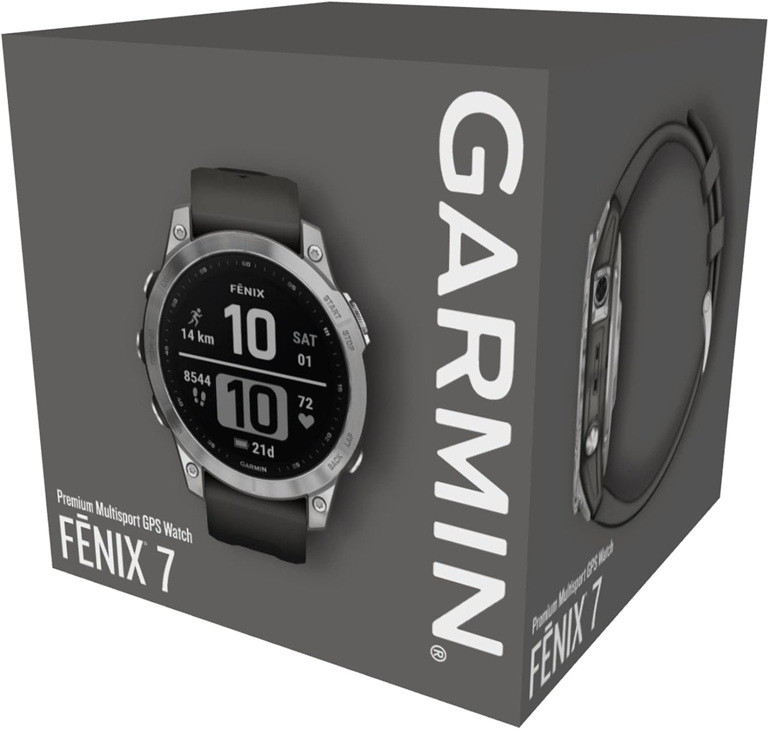 Garmin fēnix 7, Multisport GPS Smartwatch, Advanced Health and Training Features, Touchscreen and Buttons, Ultratough Design Features, Up to 18 days battery life, Graphite