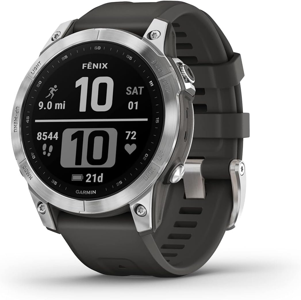 Garmin fēnix 7, Multisport GPS Smartwatch, Advanced Health and Training Features, Touchscreen and Buttons, Ultratough Design Features, Up to 18 days battery life, Graphite