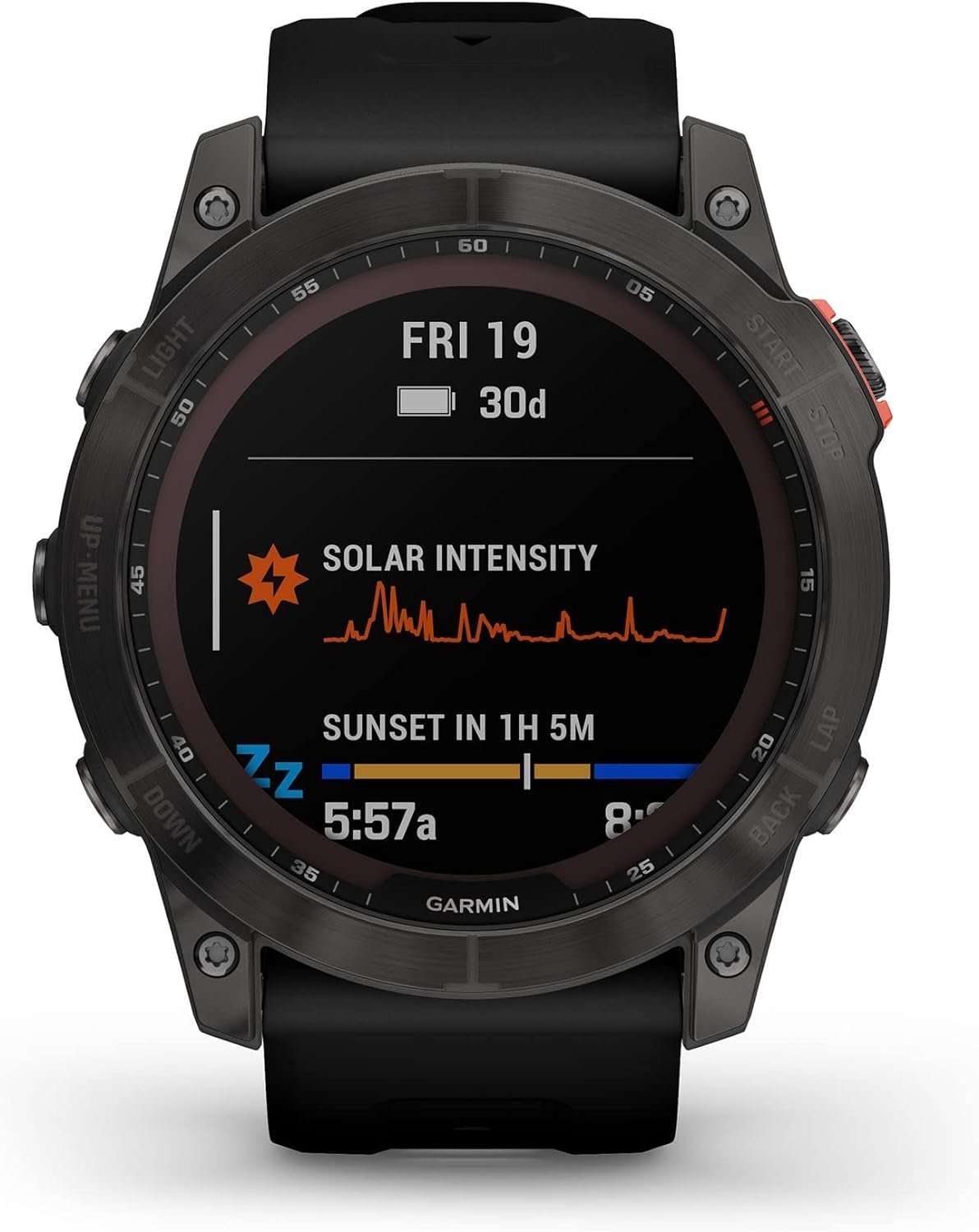 Garmin fēnix 7X SOLAR, Large Multisport GPS Smartwatch, Solar Charging, Advanced Health and Training Features, Touchscreen and Buttons, Ultratough Design Features, Up to 37 days battery life, Black