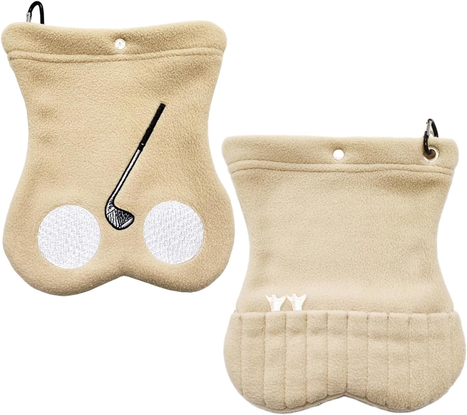 Golf Ball Storage Bag, Golf Tee Pouch Portable Golf Ball Carrier Pocket Holder Bag with Hanging Clip Buckle Carrier Pouch for Sports Golfing Accessories