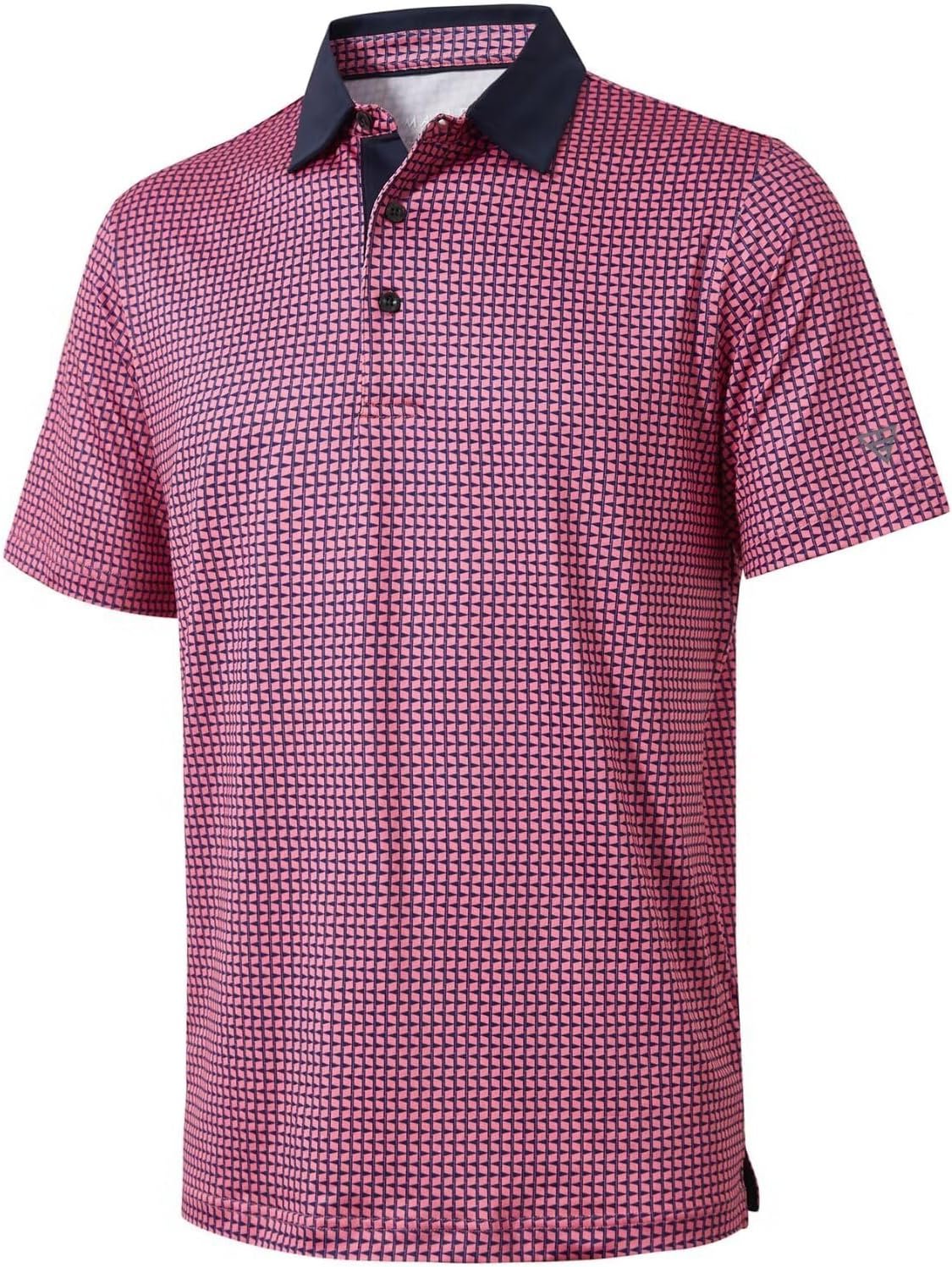 Golf Shirts for Men Dry Fit Short Sleeve Print Performance Moisture Wicking Polo Shirt