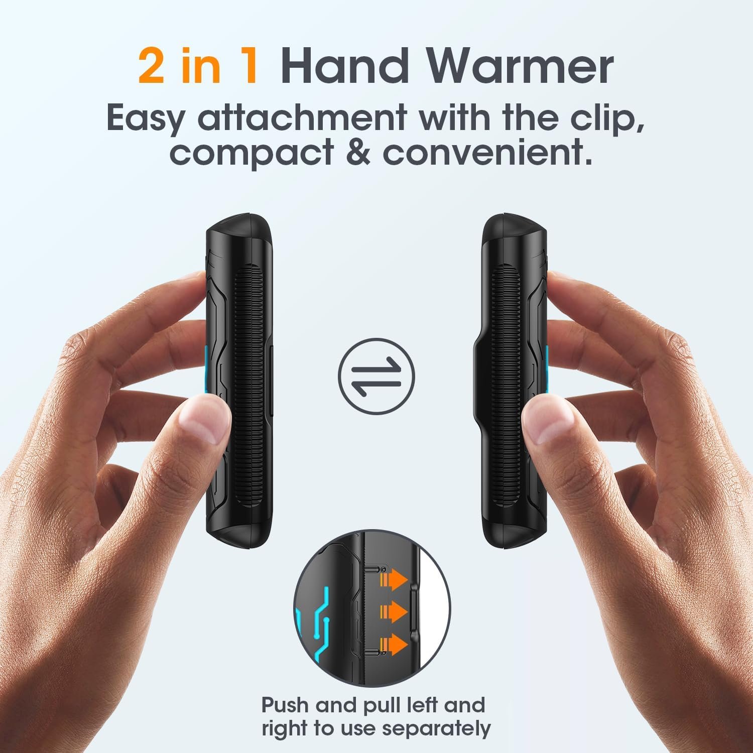 Hand Warmers Rechargeable, 2 Pack 20Hrs Long Heating Pocket Size Electric Handwarmers, Portable USB Hand Warmer Heater Therapy Great Gift for Christmas Outdoors, Hunting, Golf, Camping Men Women