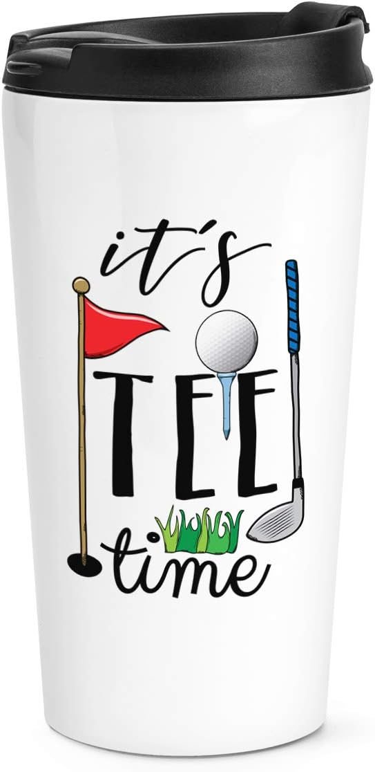 its tee time golf travel mug cup