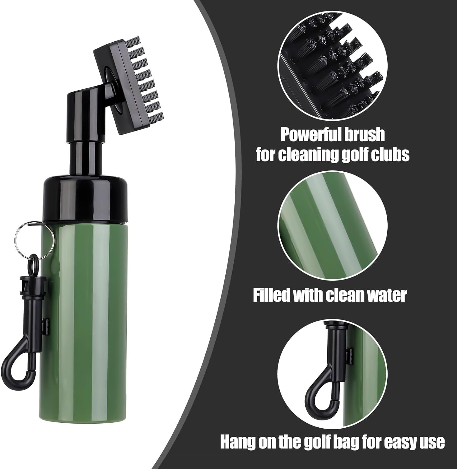 Partideal Golf Club Brush with Golf Towel, Golf Club Cleaner Brush with Water Spray and Hook, Golf Club Groove Cleaner Brush, Golf Cleaning Kit for Indoor Outdoor Golf Training