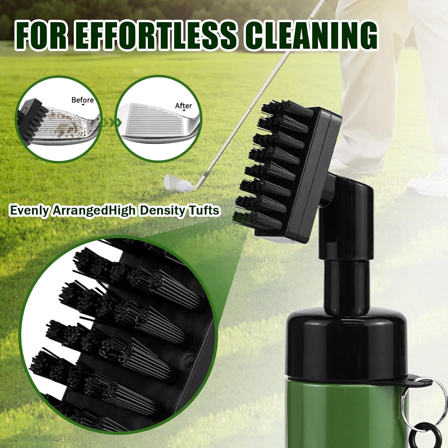 twirush Golf Club Cleaner Brush Golf Groove Brush with Microfiber Golf Towel Water Spray Bottle Golf Ball Club Cleaning Kit with Hook Portable Golf Accessories Golf Gift for Men