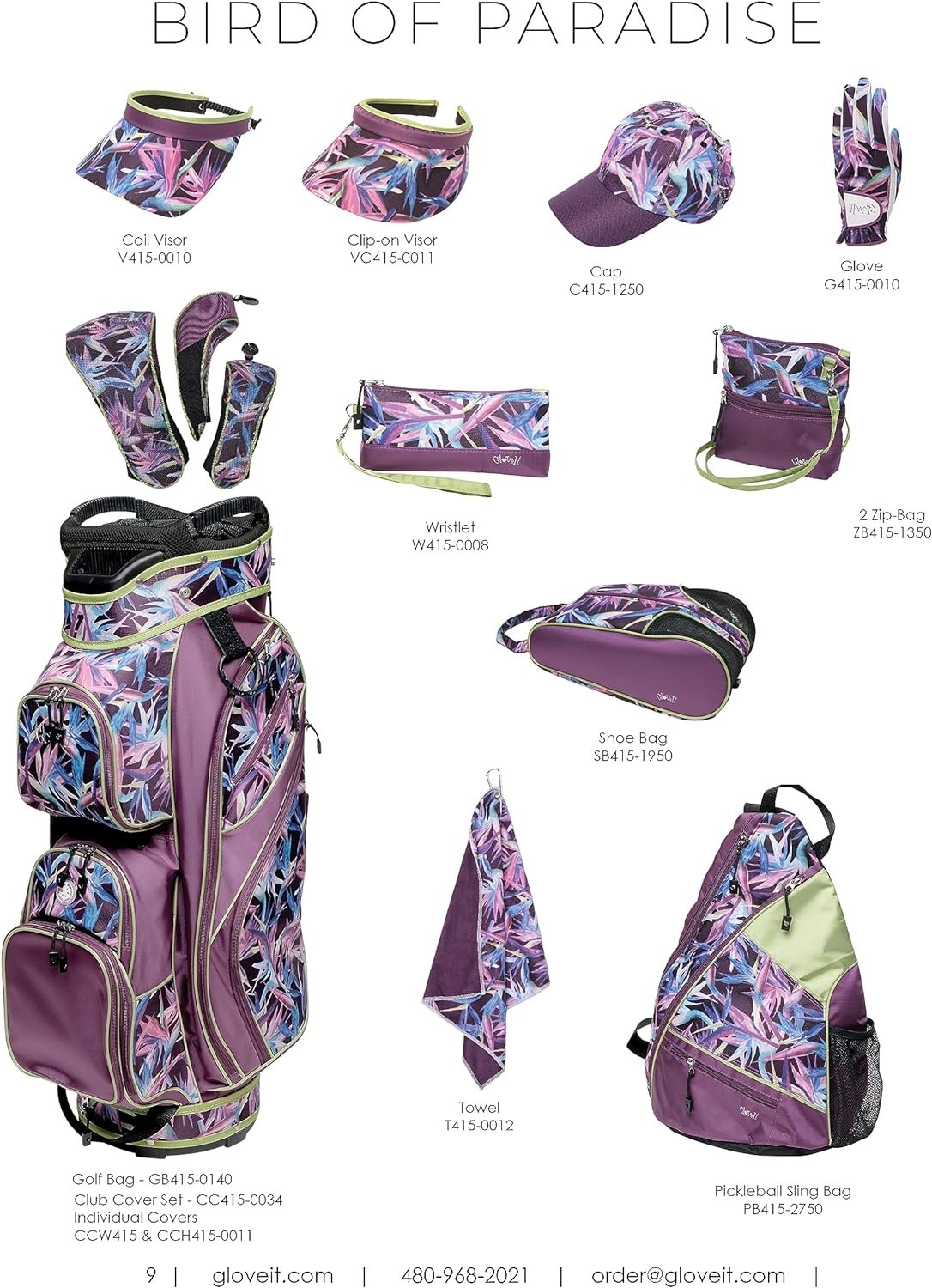 Glove It Golf Ladies Lightweight Cart Bag 6lbs, 15-Way Divider, 9 Pockets